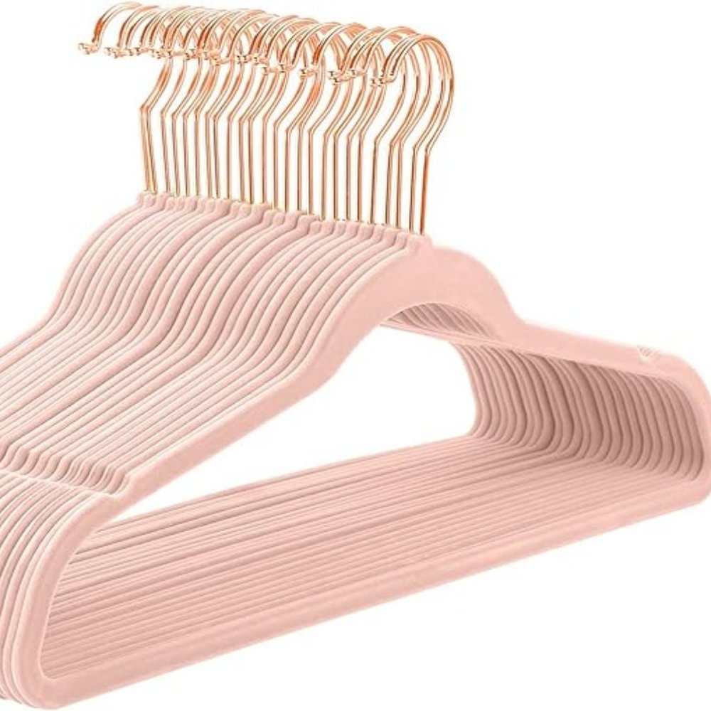 20 Blush Velvet Hangers Non-Slip Hangers
